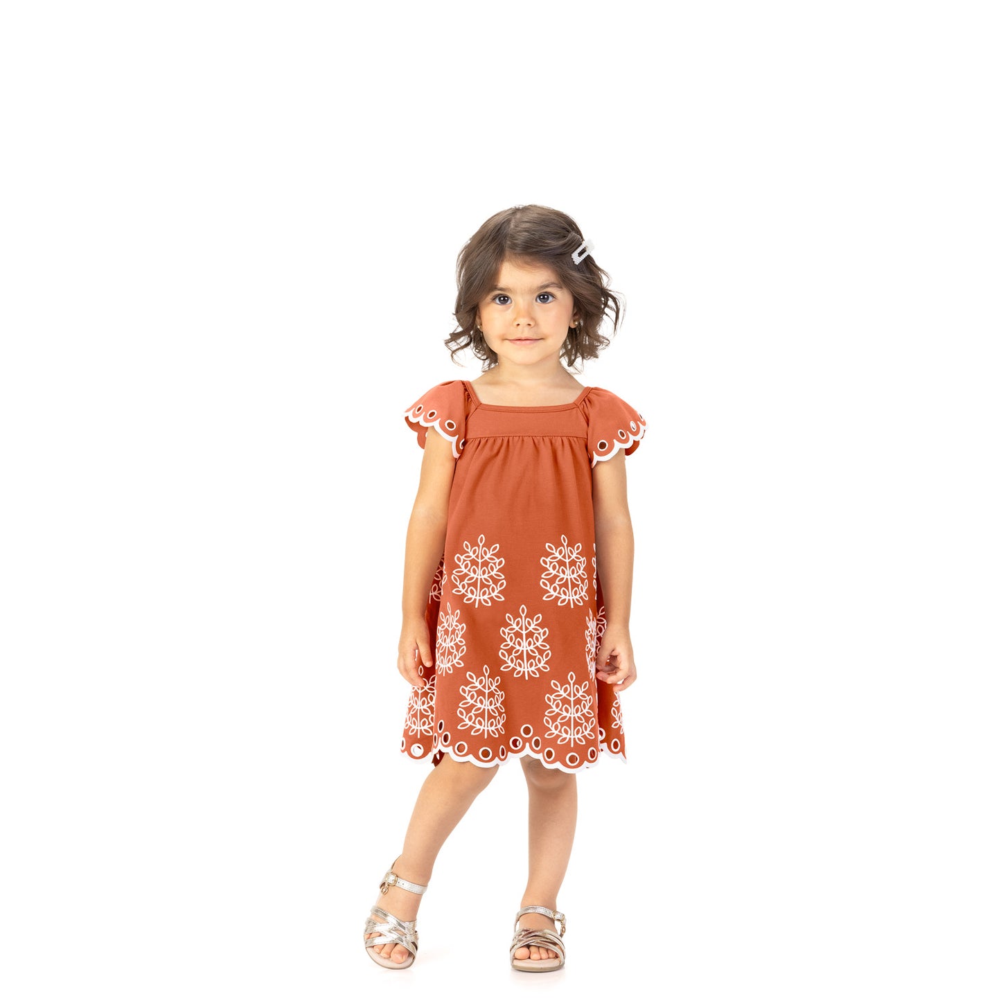 Vestido Ocre hojas laser - Igorperu