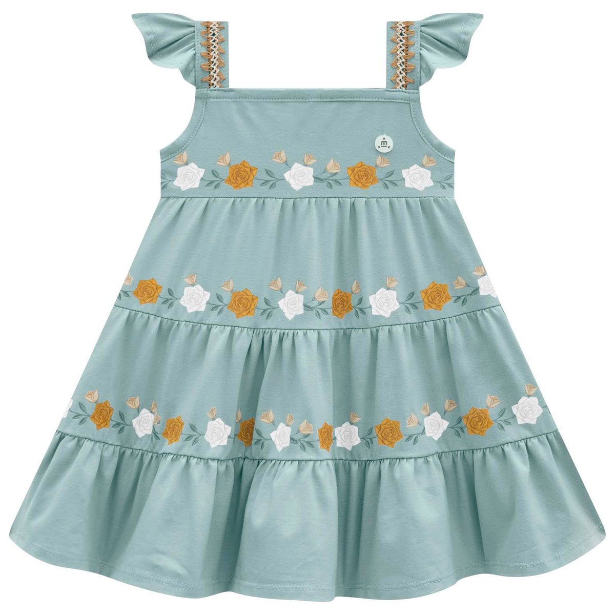 Vestido turquesa flores 2001724 - Igorperu