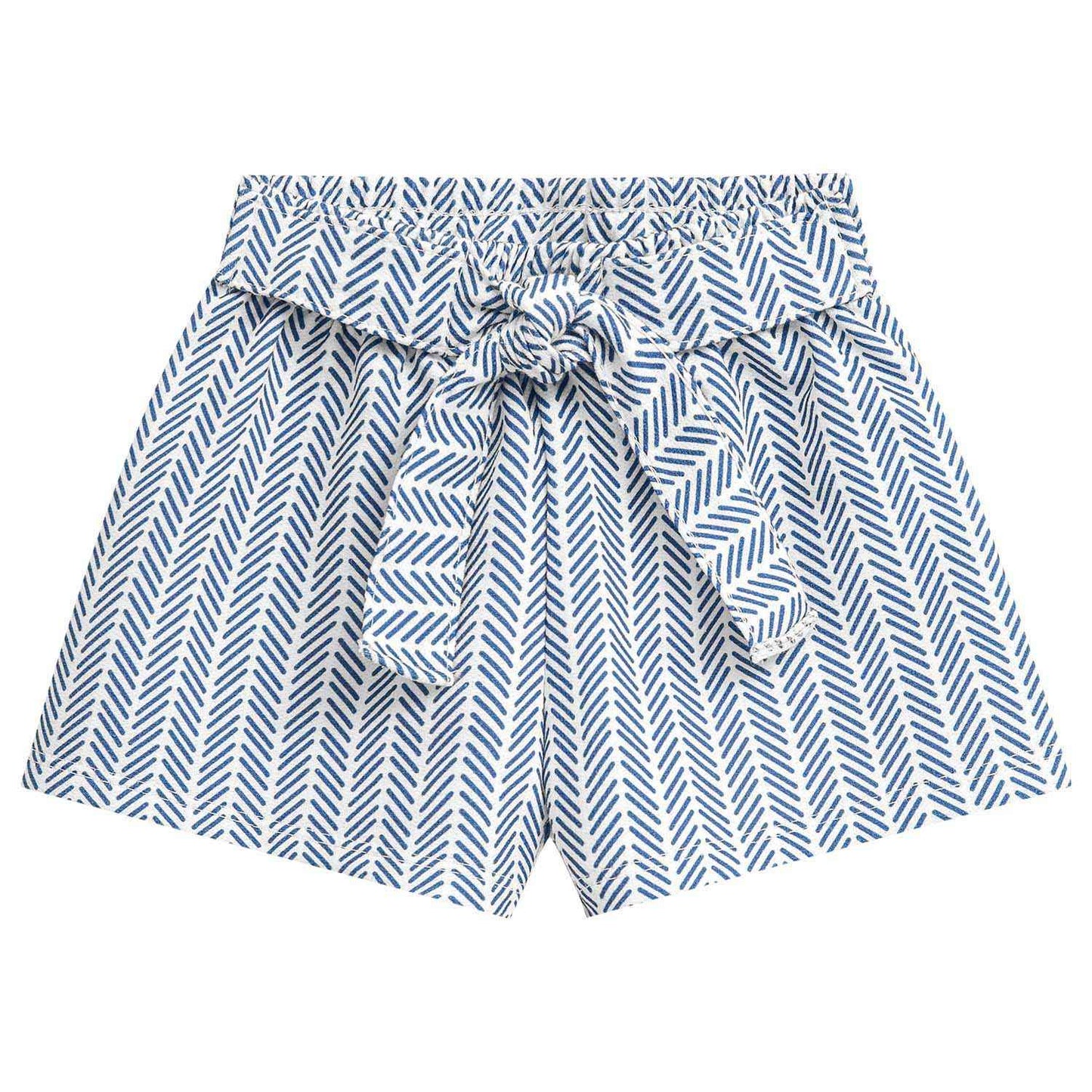 Conjunto polo blanco crop con flores con short - Igorperu