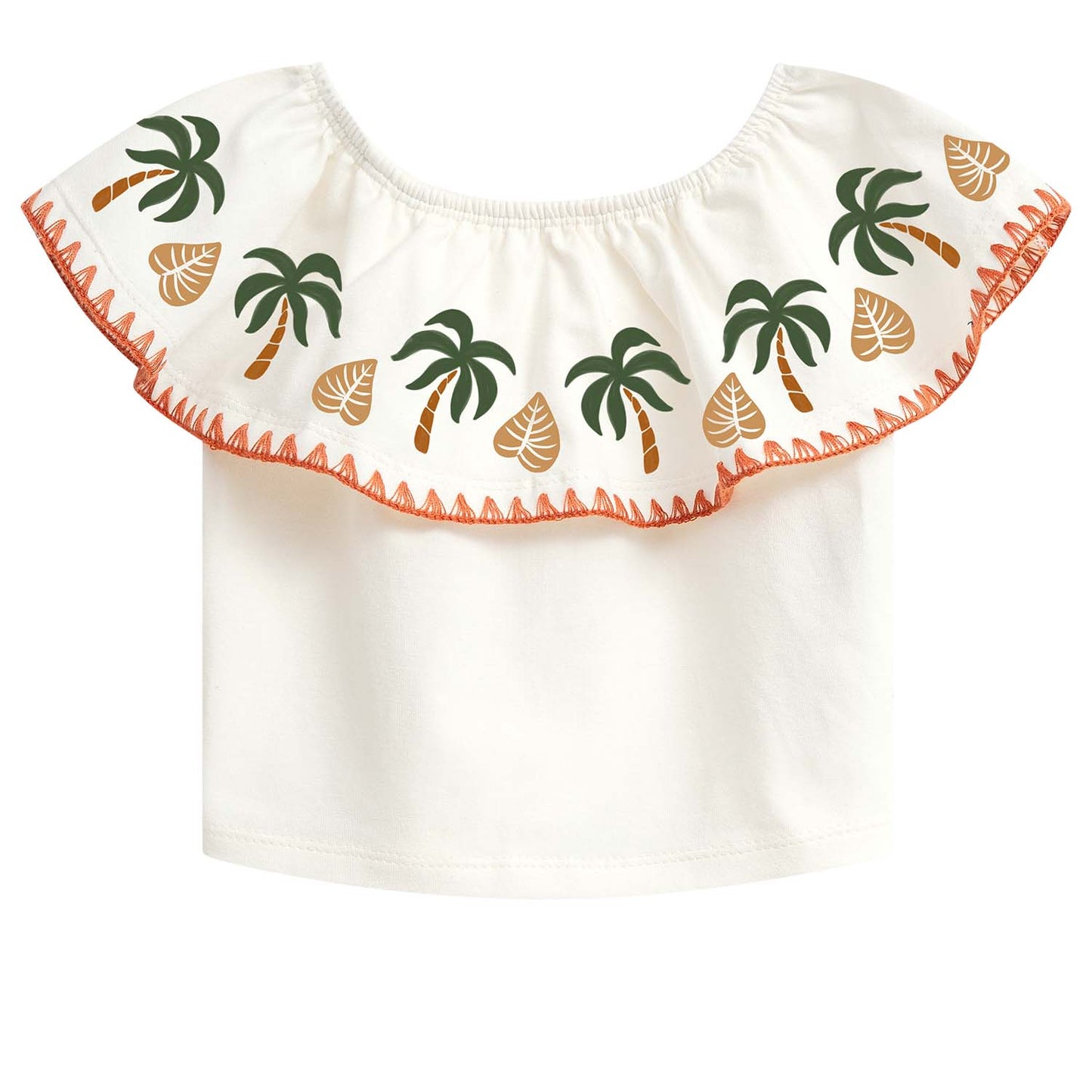 Conjunto polo con volado en cuello palmeras y short - Igorperu