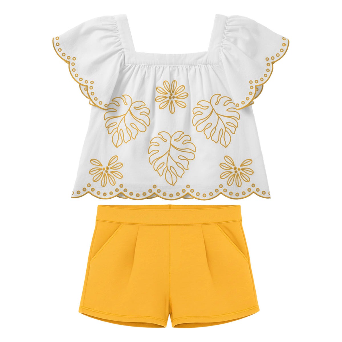 Conjunto hojas laser amarillo con short - Igorperu