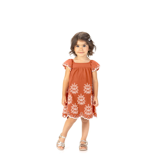 Vestido Ocre hojas laser - Igorperu