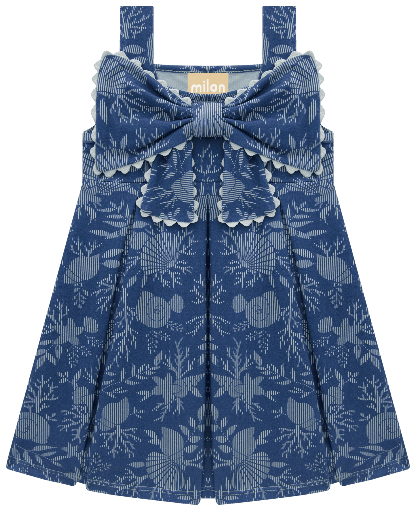 Vestido lazo azul  en algodon