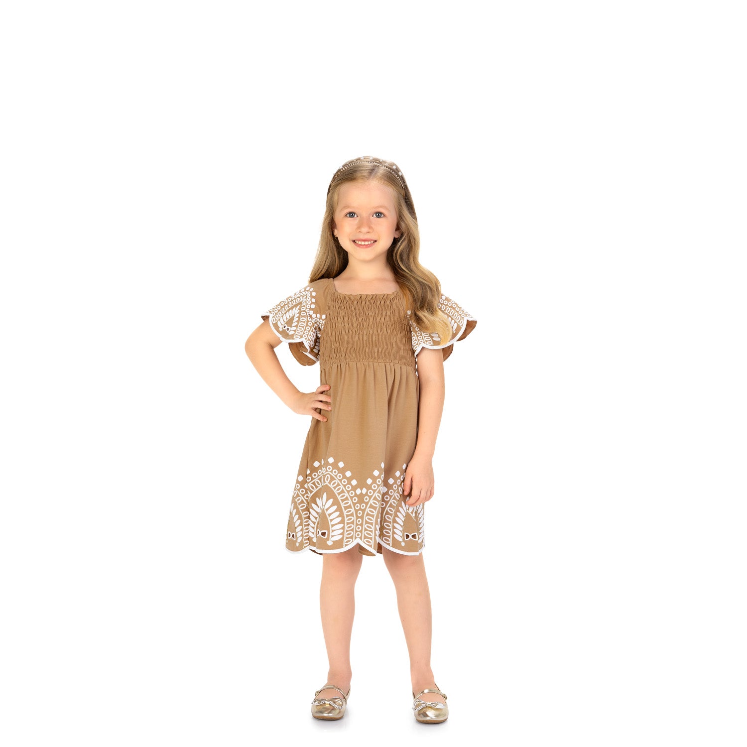 Vestido marron nido abeja - Igorperu