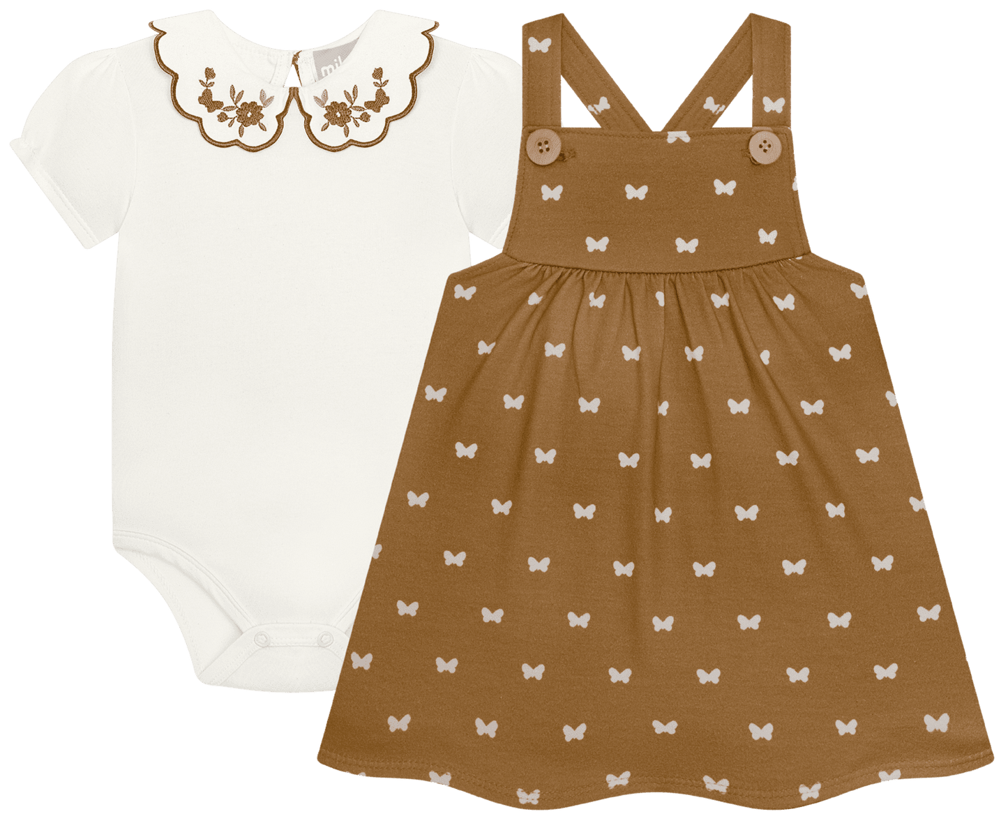 Conjunto vestido marron con  body