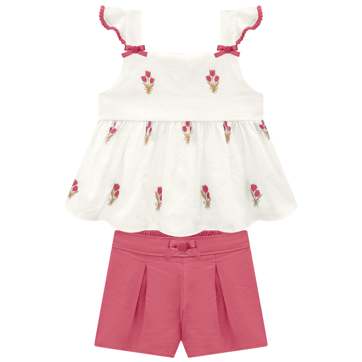 Conjunto Blusa flores fuscsia y short 2001745 - Igorperu