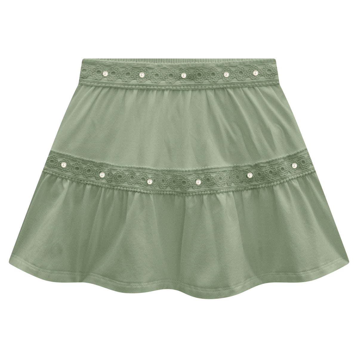 Conjunto de vestir verde bordado con falda 2001774 - Igorperu