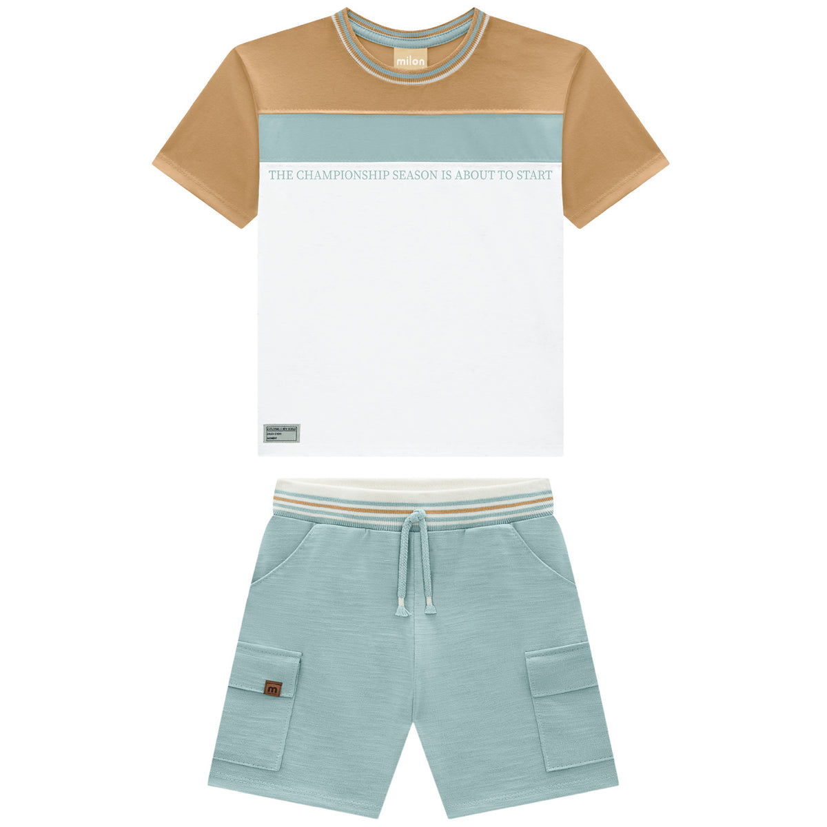Conjunto niño polo beige y celeste 2001936 - Igorperu