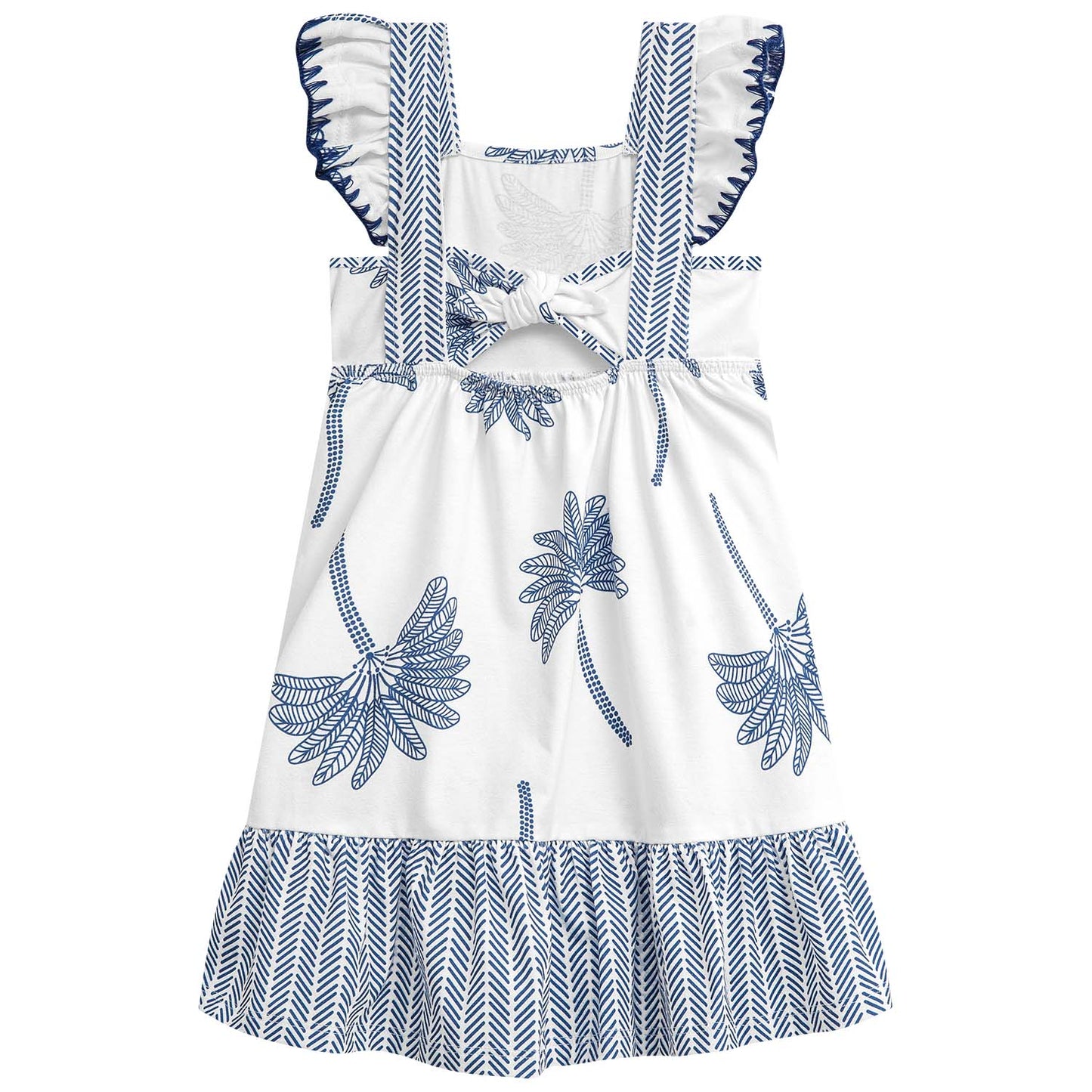 Vestido algodon blanco y azul - Igorperu