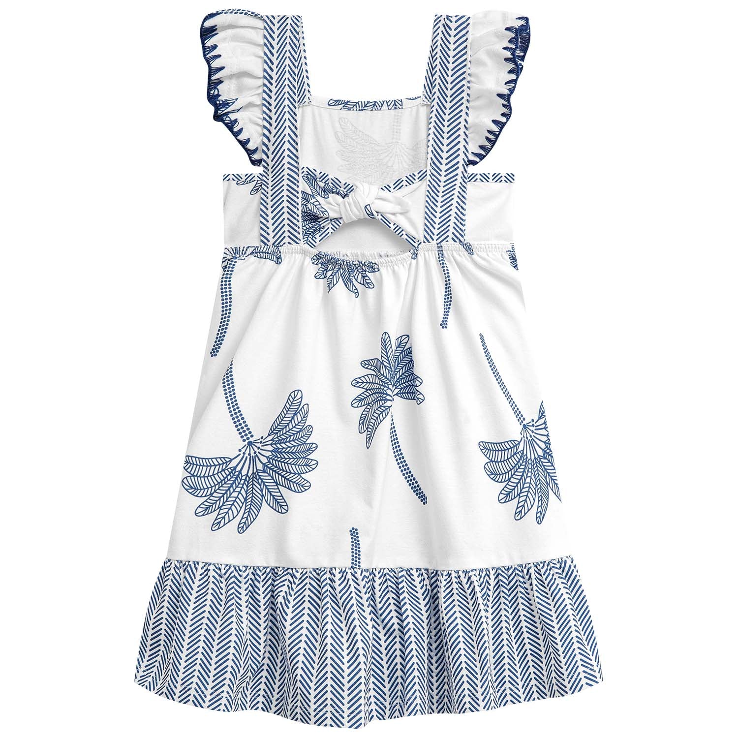 Vestido algodon blanco y azul - Igorperu