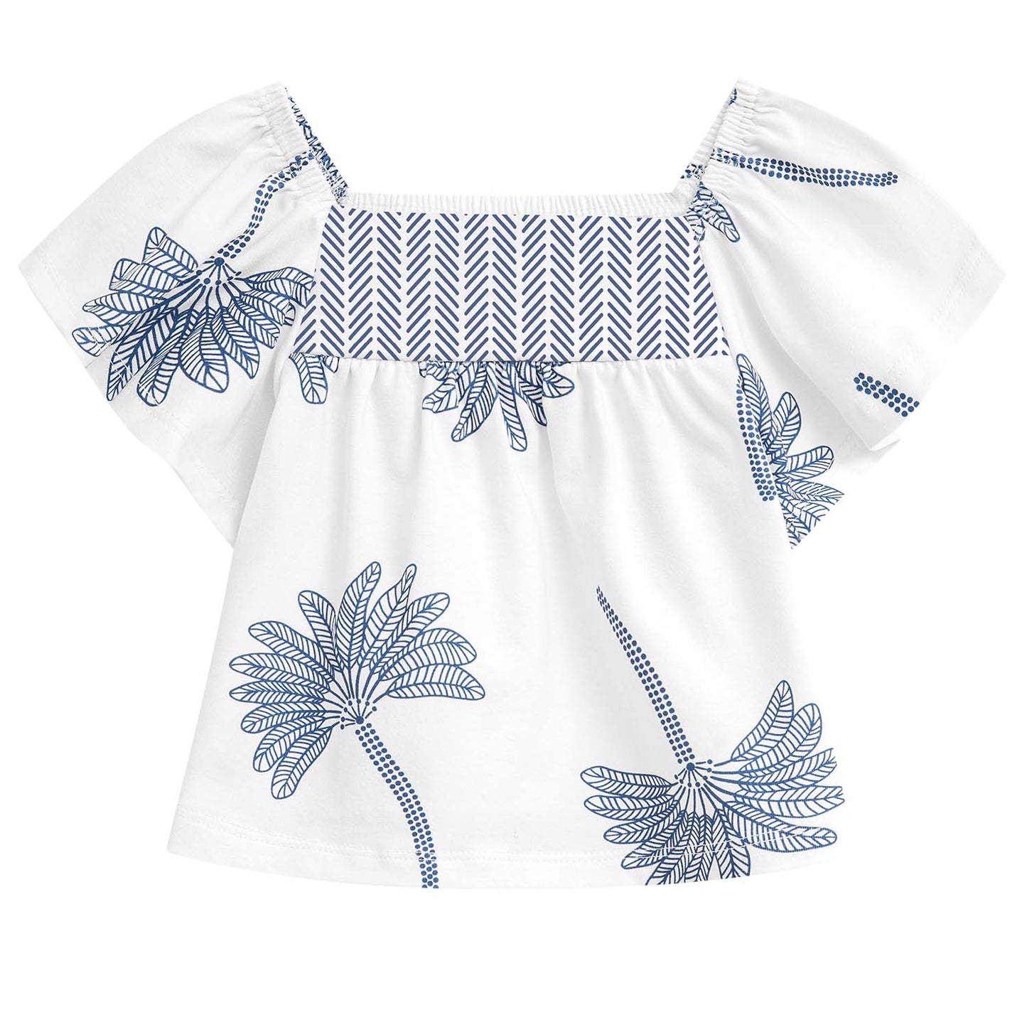 Conjunto polo blanco crop con flores con short - Igorperu