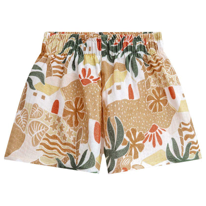 Conjunto polo con volado en cuello palmeras y short - Igorperu