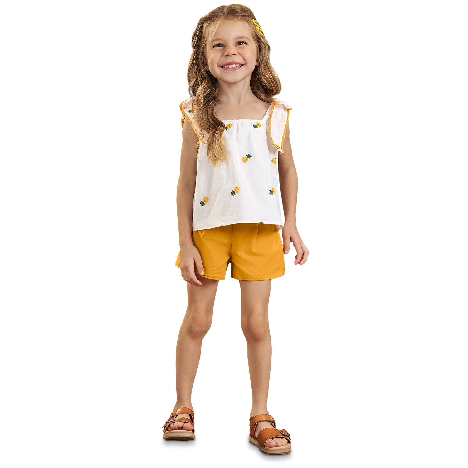 Conjunto blusa tiras con short piñas - Igorperu