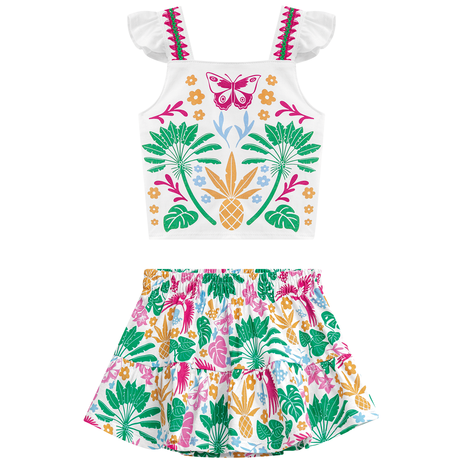 Conjunto floreado crop y falda - Igorperu