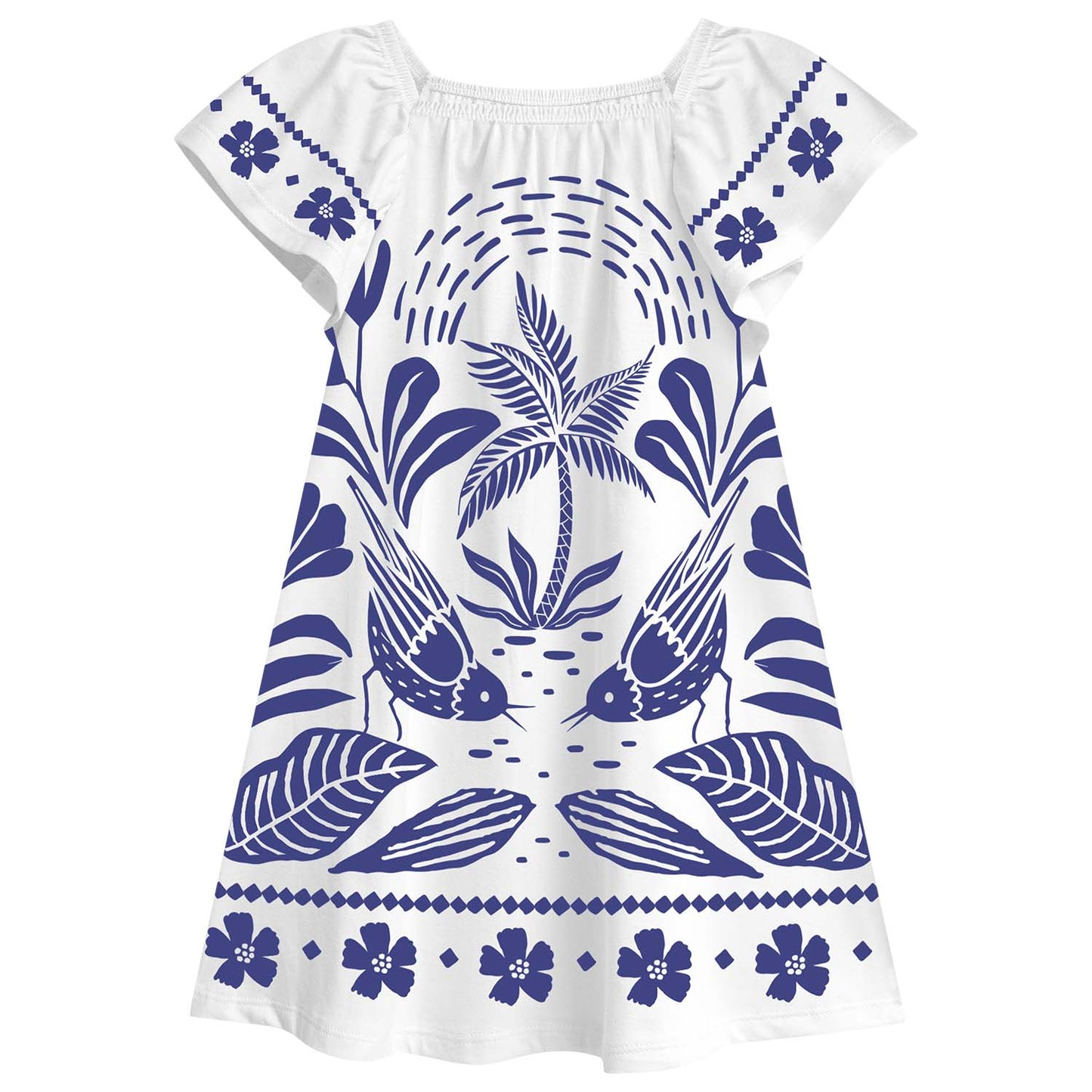 Vestido flores azulino - Igorperu