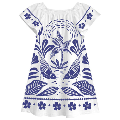 Vestido flores azulino - Igorperu