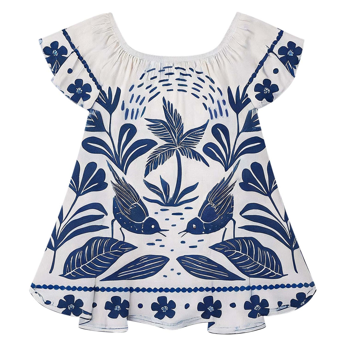 Vestido flores azulino - Igorperu