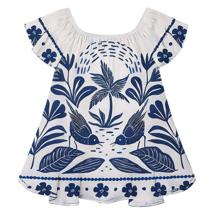 Vestido flores azulino - Igorperu