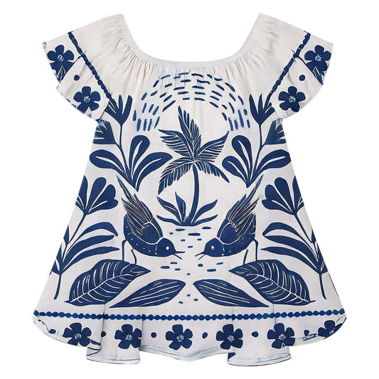 Vestido flores azulino - Igorperu
