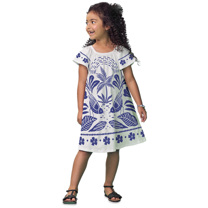Vestido flores azulino - Igorperu