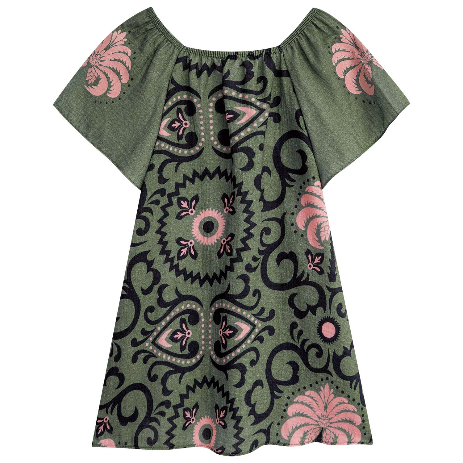 Vestido verde selva tropical - Igorperu