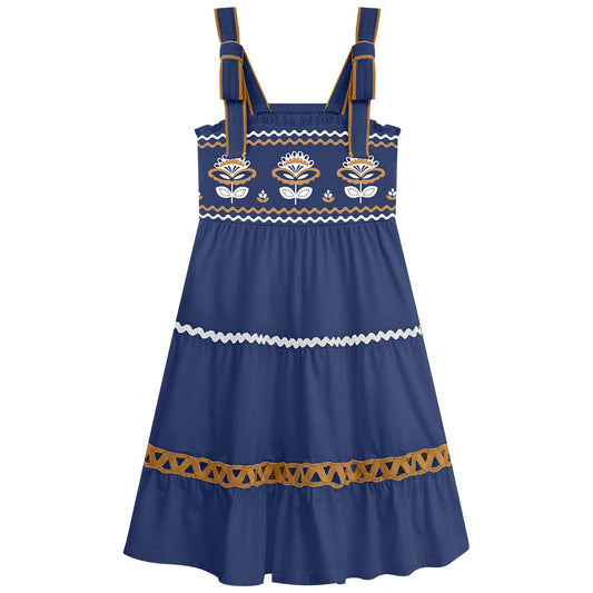 Vestido Nanai azul y rosa - Igorperu