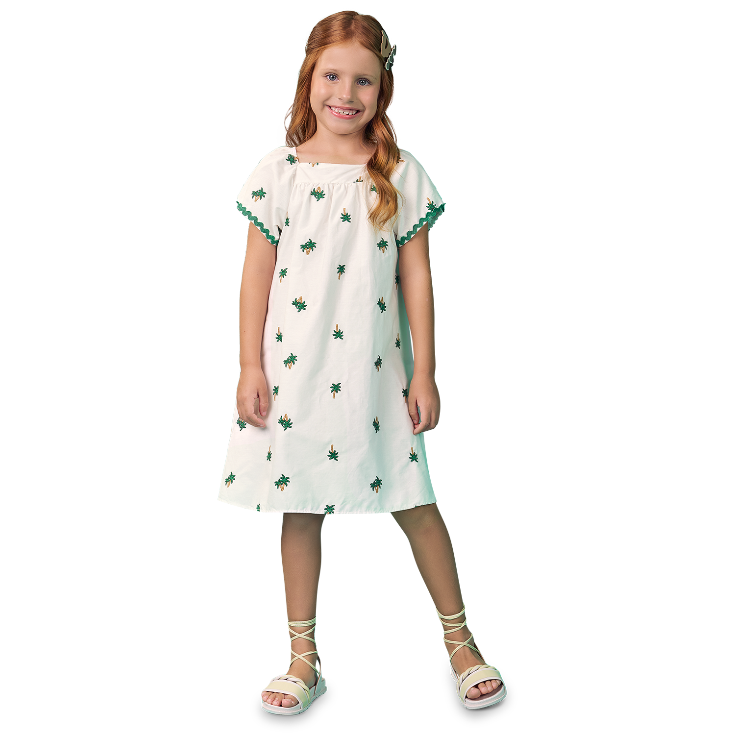 Vestido Blanco y verde trópico - Igorperu