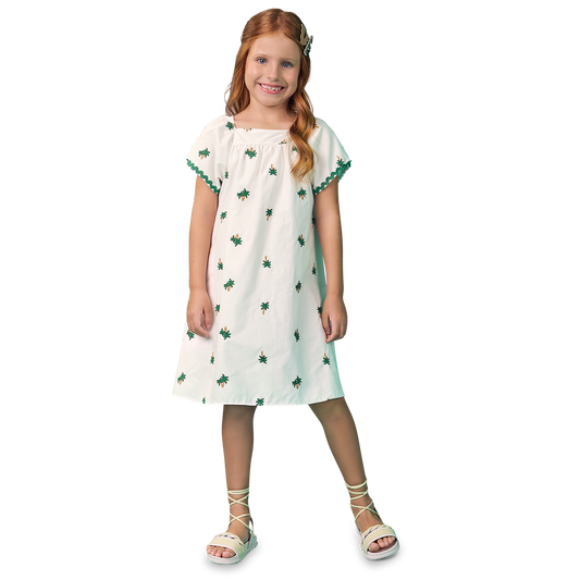 Vestido Blanco y verde trópico - Igorperu