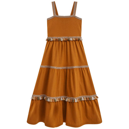 Vestido largo ocre hindi - Igorperu