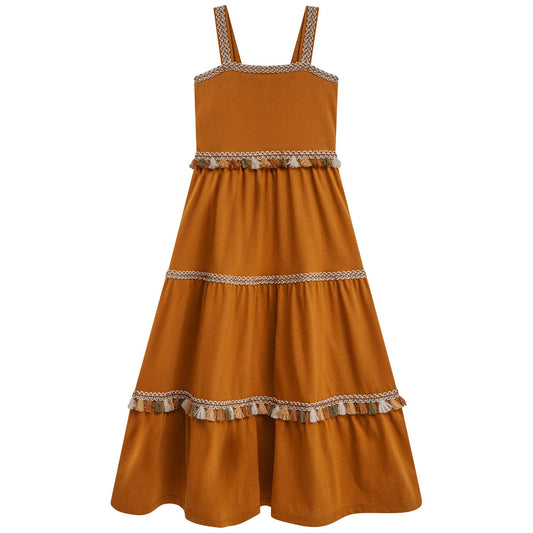 Vestido largo ocre hindi - Igorperu
