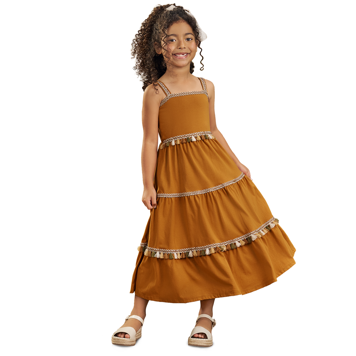 Vestido largo ocre hindi - Igorperu