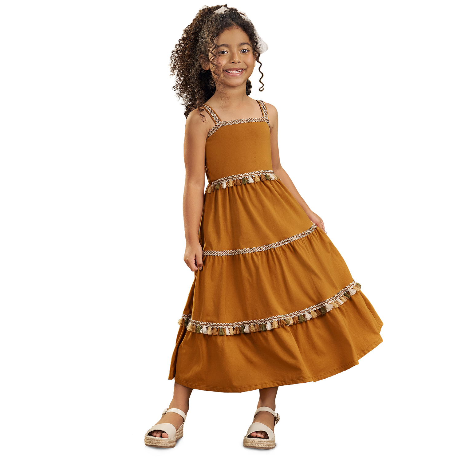 Vestido largo ocre hindi - Igorperu