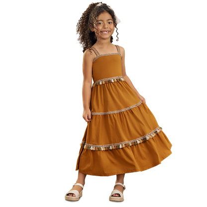 Vestido largo ocre hindi - Igorperu