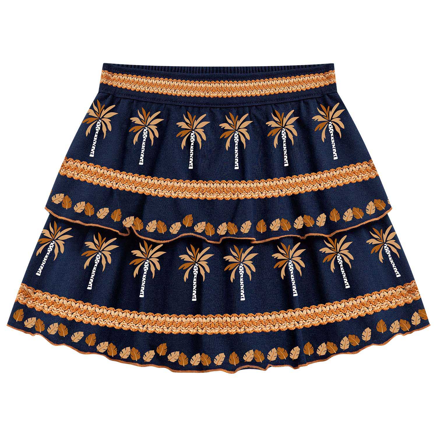 Conjunto polo crop y falda hindi azúl - Igorperu