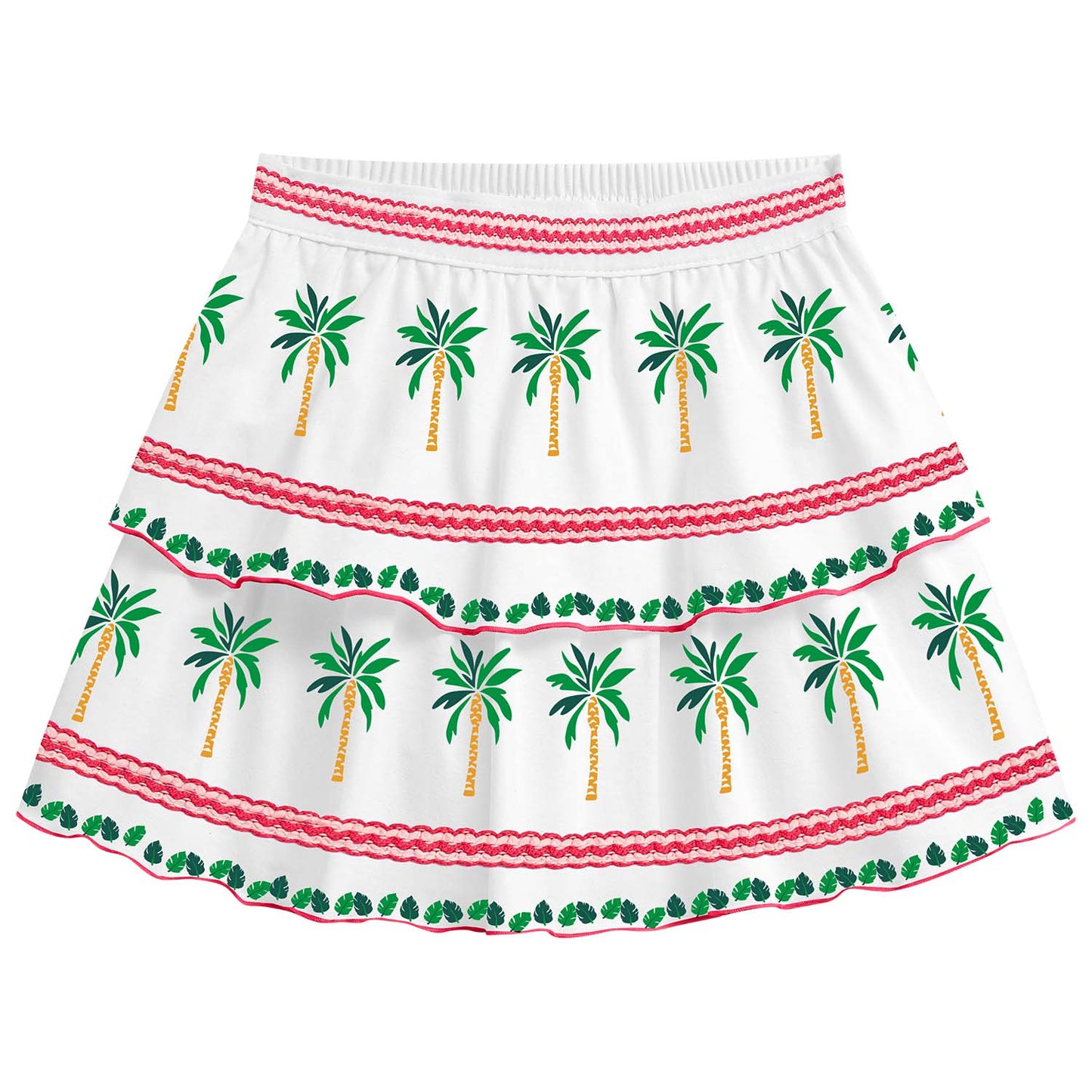 Conjunto polo crop y falda hindi blanco verde - Igorperu