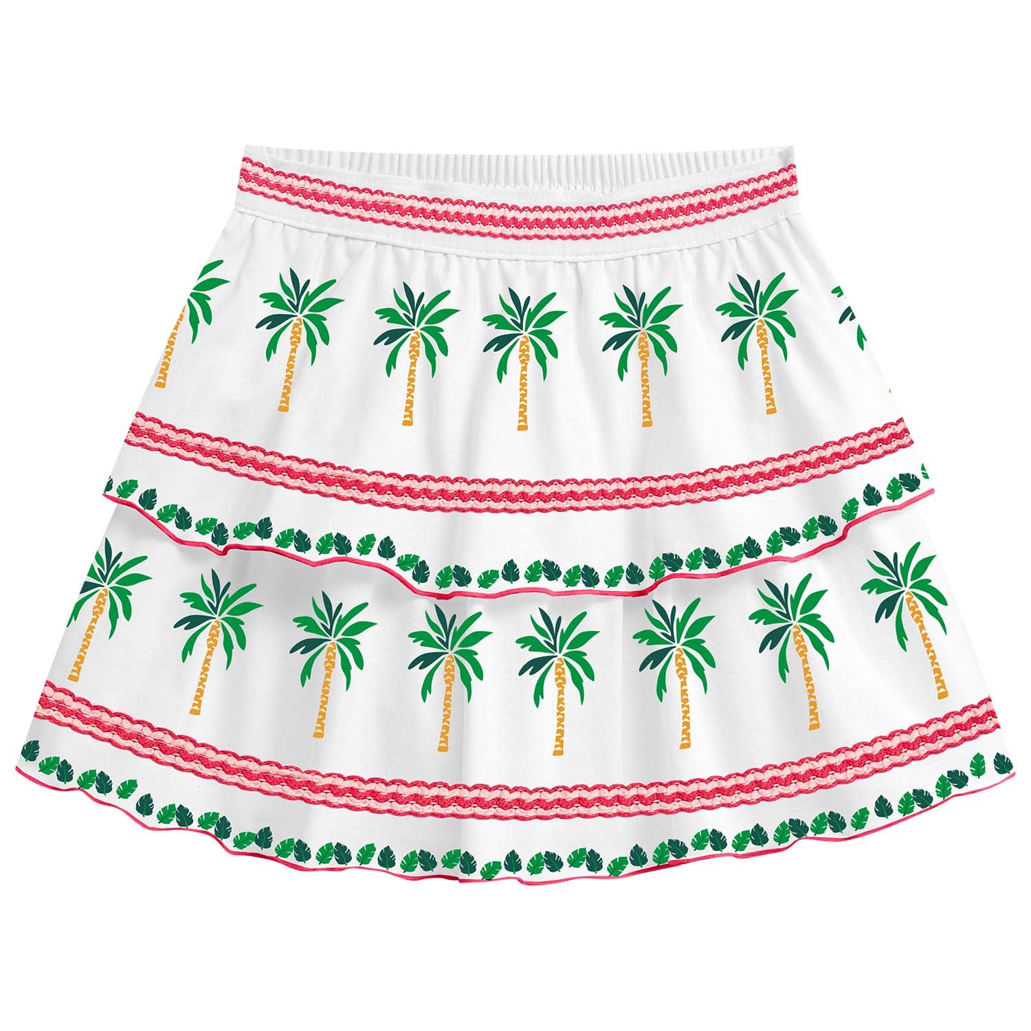 Conjunto polo crop y falda hindi blanco verde - Igorperu