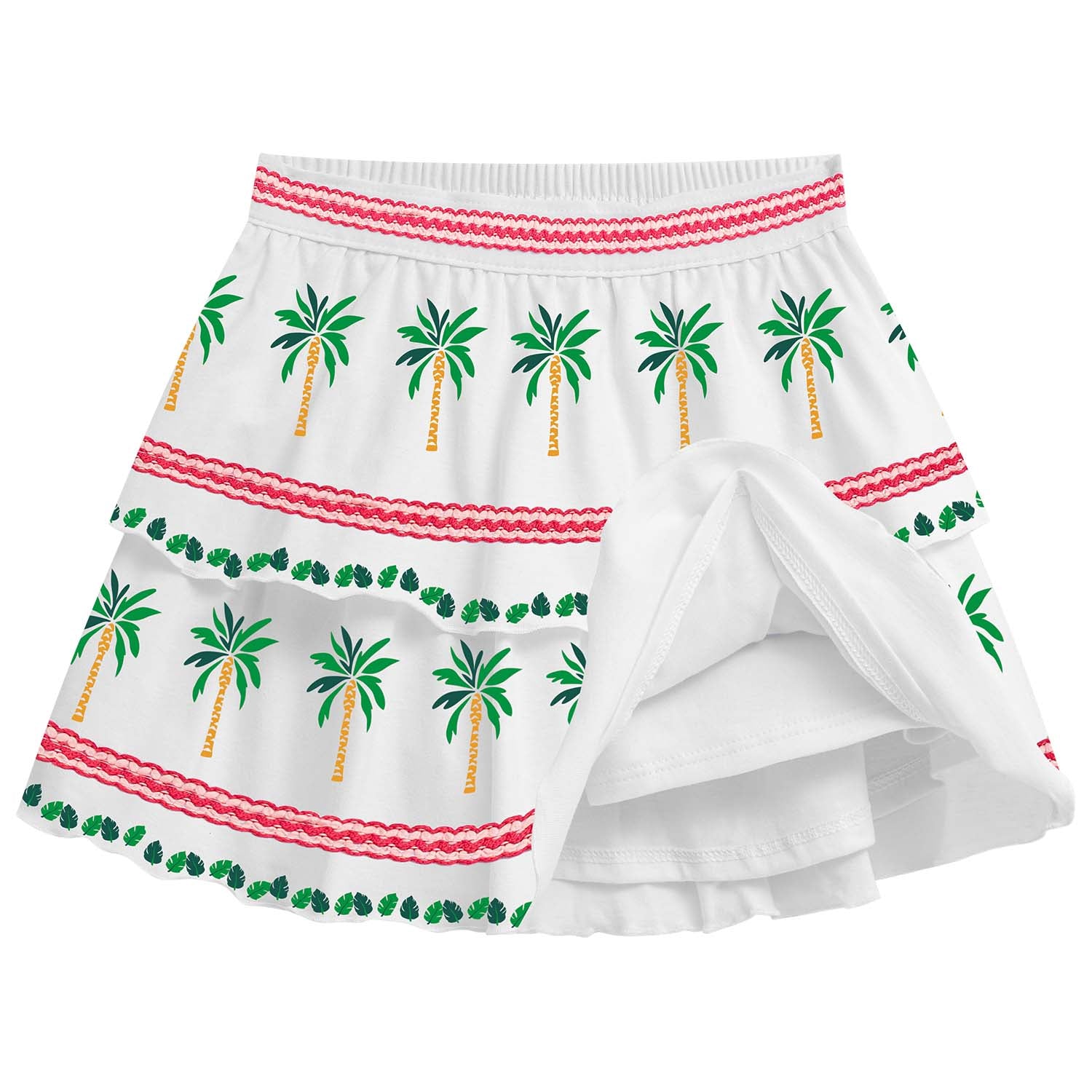 Conjunto polo crop y falda hindi blanco verde - Igorperu