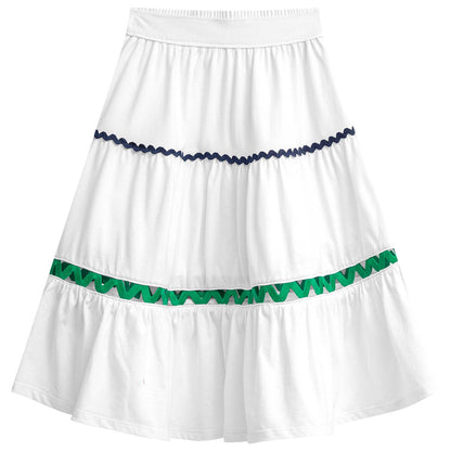 Conjunto falda blanca larga hindi  y blusa doble tira - Igorperu