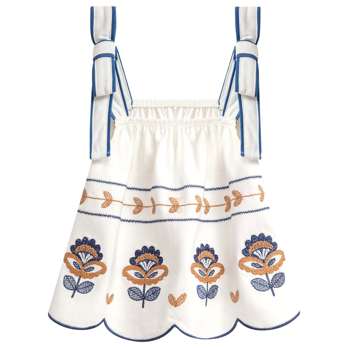 Conjunto falda azúl  larga hindi  y blusa doble tira - Igorperu