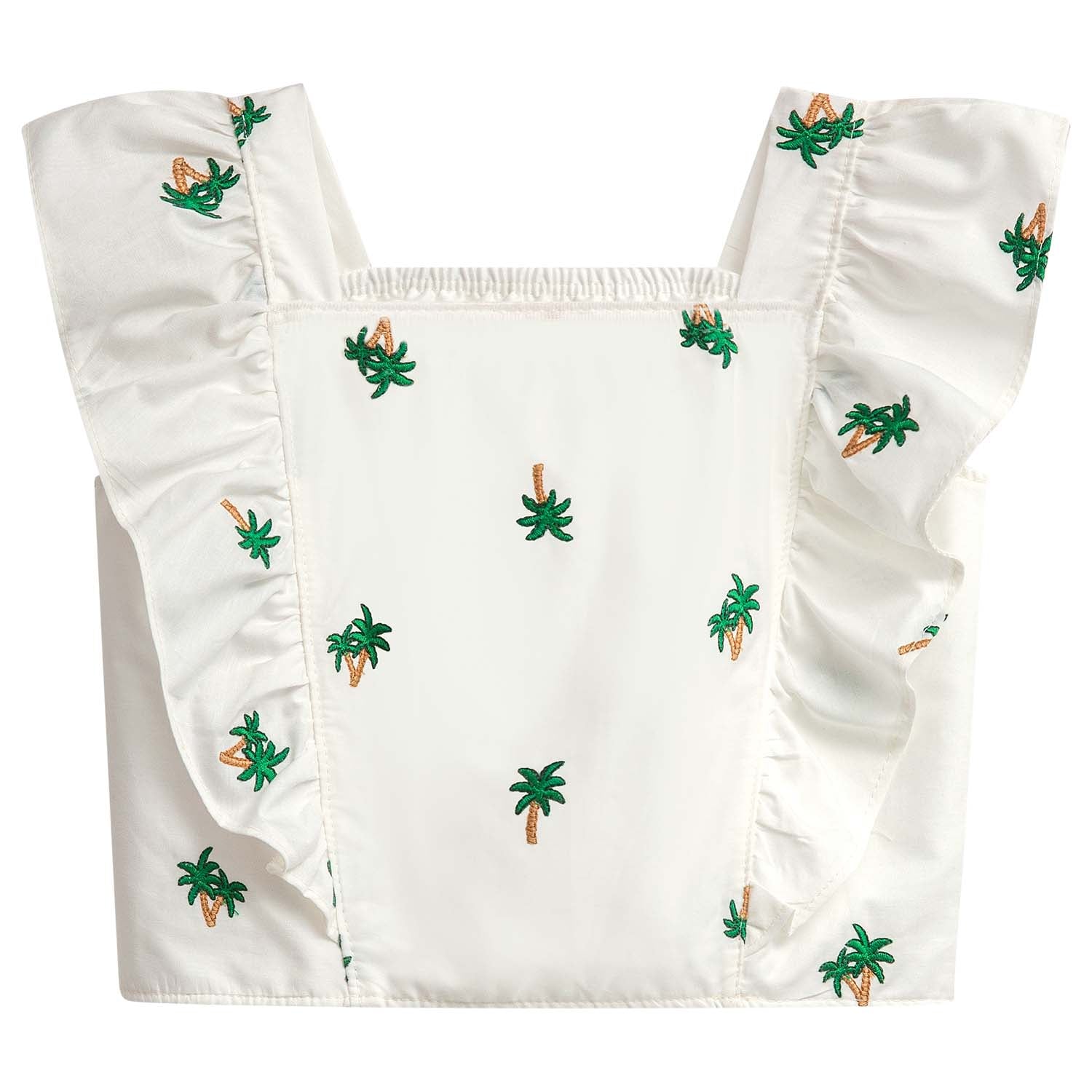 Conjunto blusa elegante palmas con short verde - Igorperu