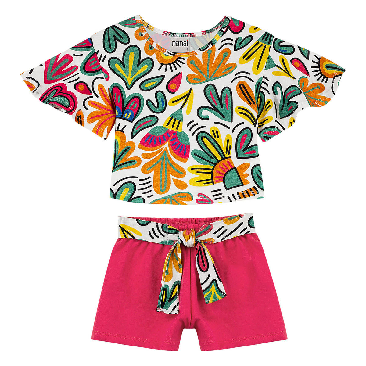 Conjunto polo doodles short fucsia - Igorperu