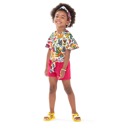 Conjunto polo doodles short fucsia - Igorperu