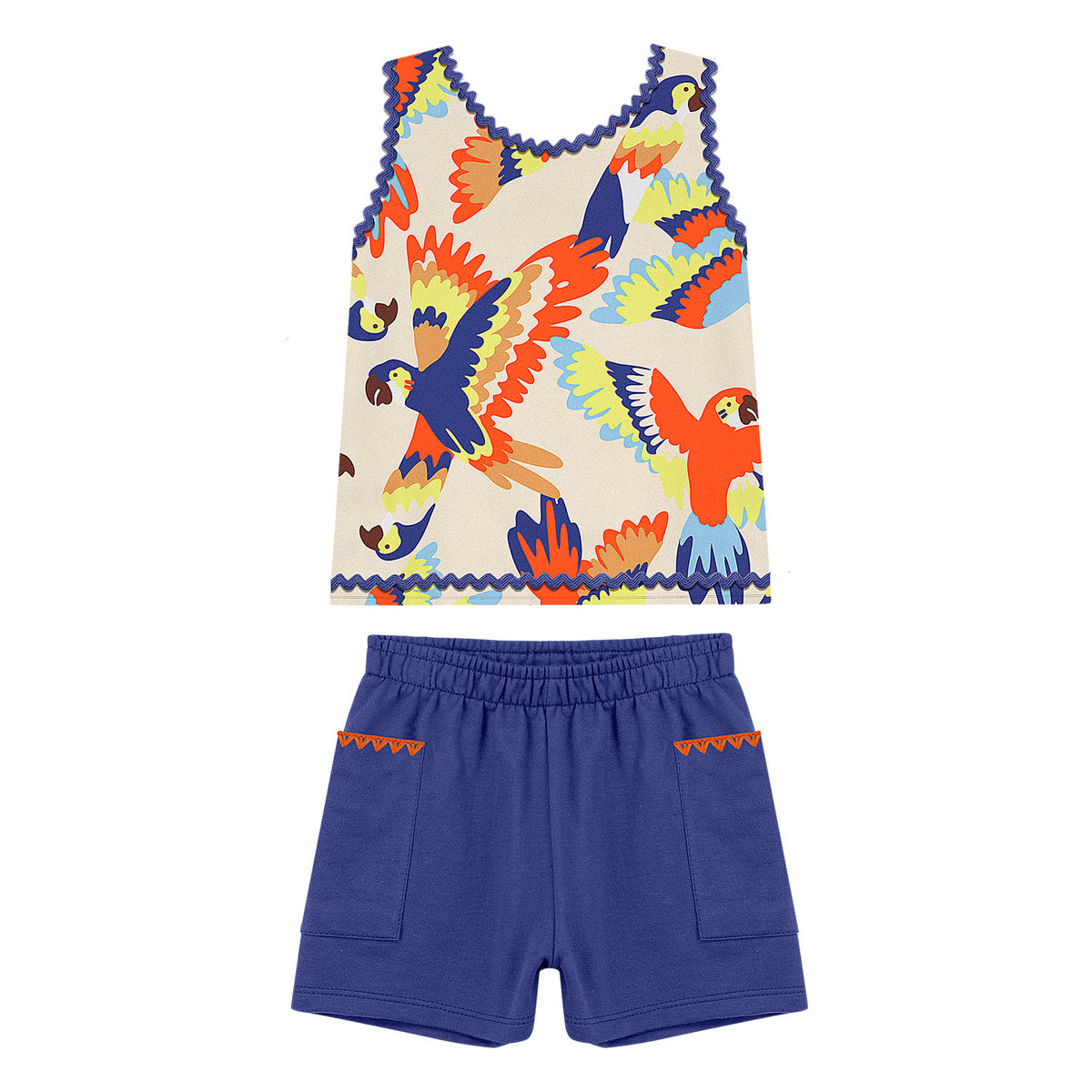 Conjunto papagayos azulino con short - Igorperu