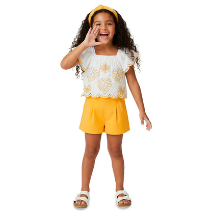 Conjunto hojas laser amarillo con short - Igorperu