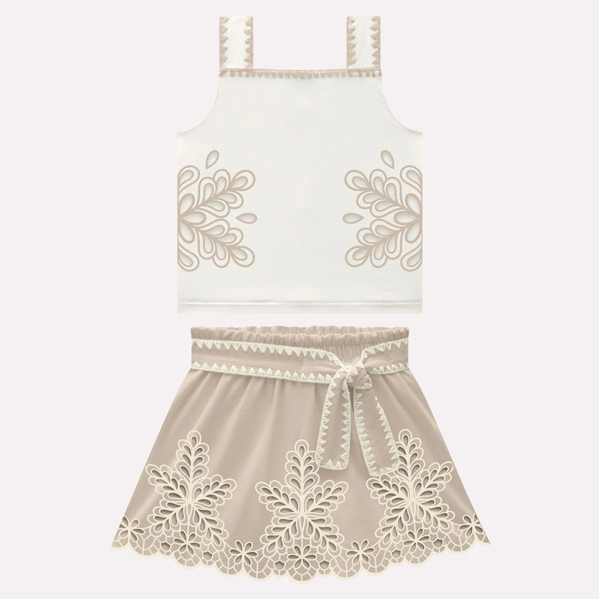 Conjunto de vestir beige y blanco 2001773 - Igorperu