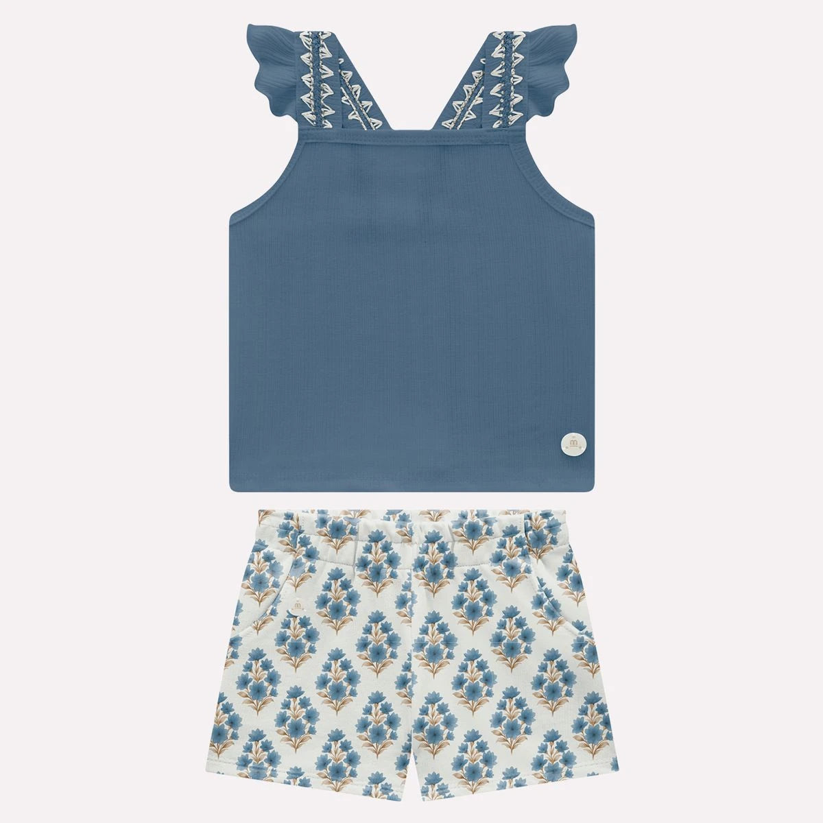 Conjunto azul con flores y short 2001765 - Igorperu