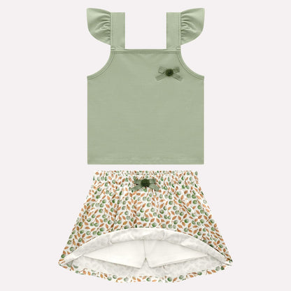 Conjunto verde Short Hojas 2001741