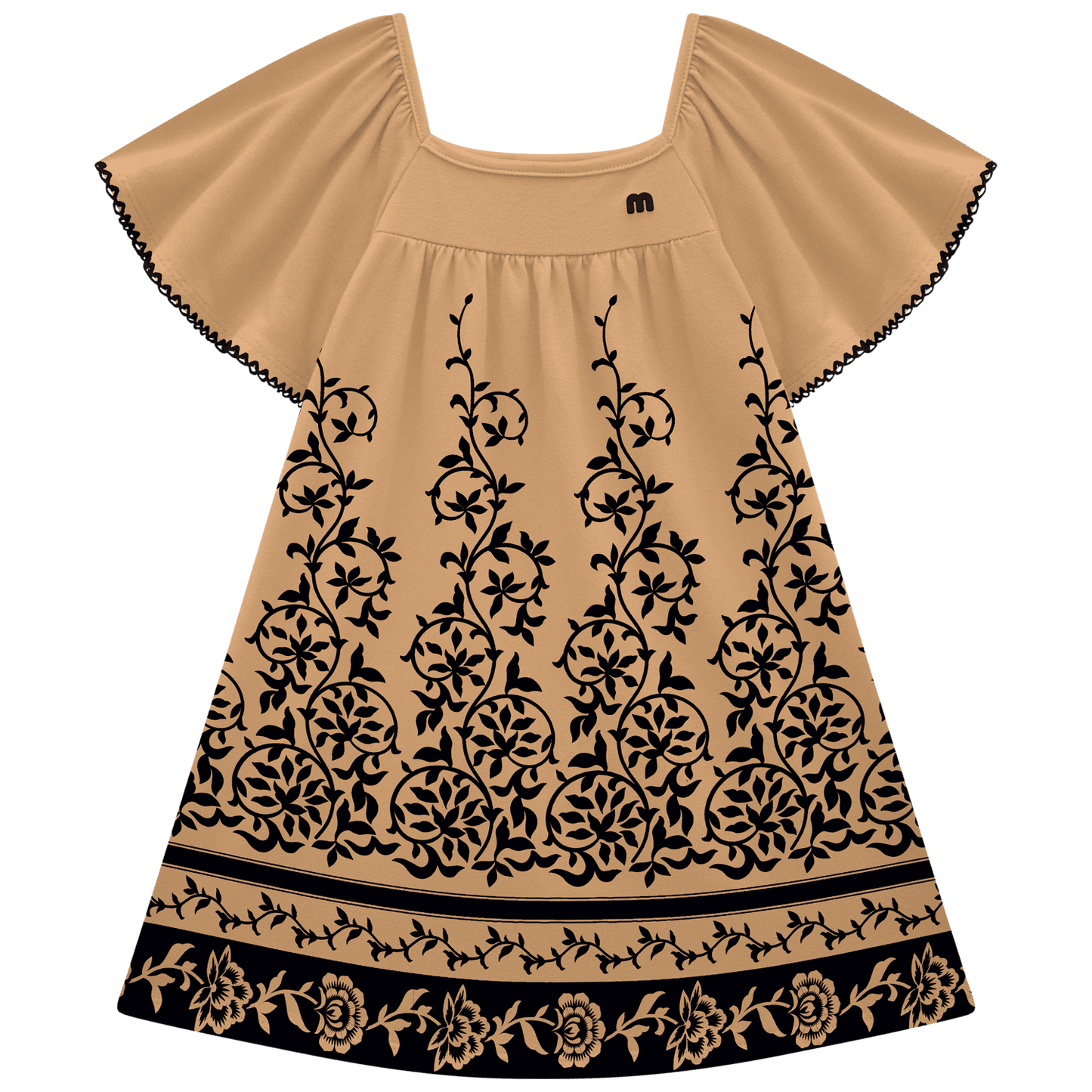 Vestido marron  detalles laser