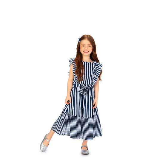 Conjunto falda crop azul y blanco